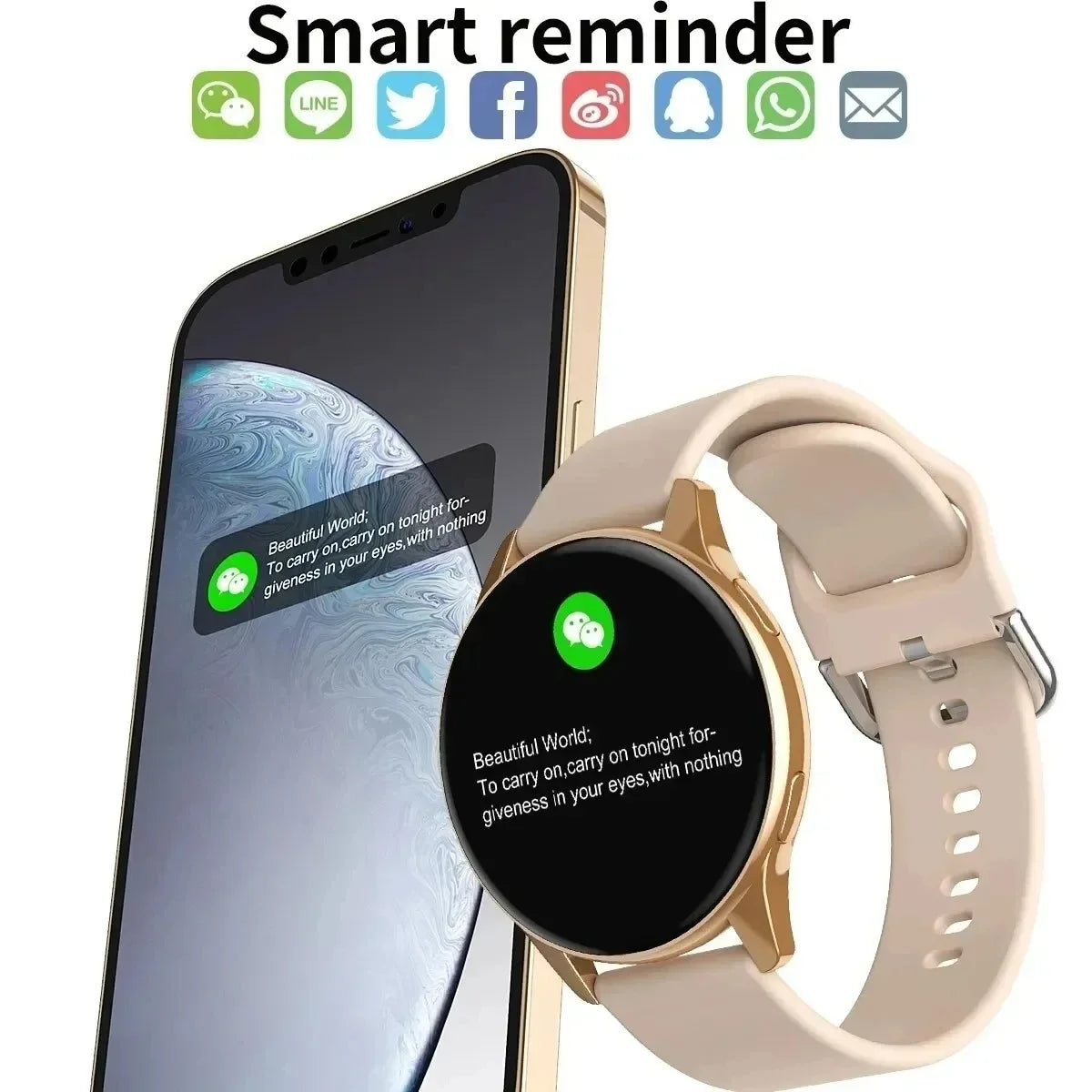 Smart Watch 2024 Round Smarthwhatch For Women Female Custom Watch Face Bluetooth reloj hombre Sport Fitness Tracker Android IOS