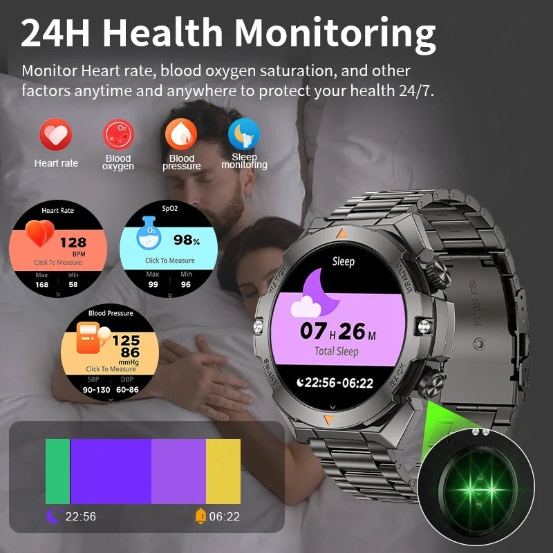 LIGE 2024 Smart Watches Men Bluetooth Call Heart Rate Monitoring Alarm Clock Waterproof Classic Sport Smartwatch For Android IOS