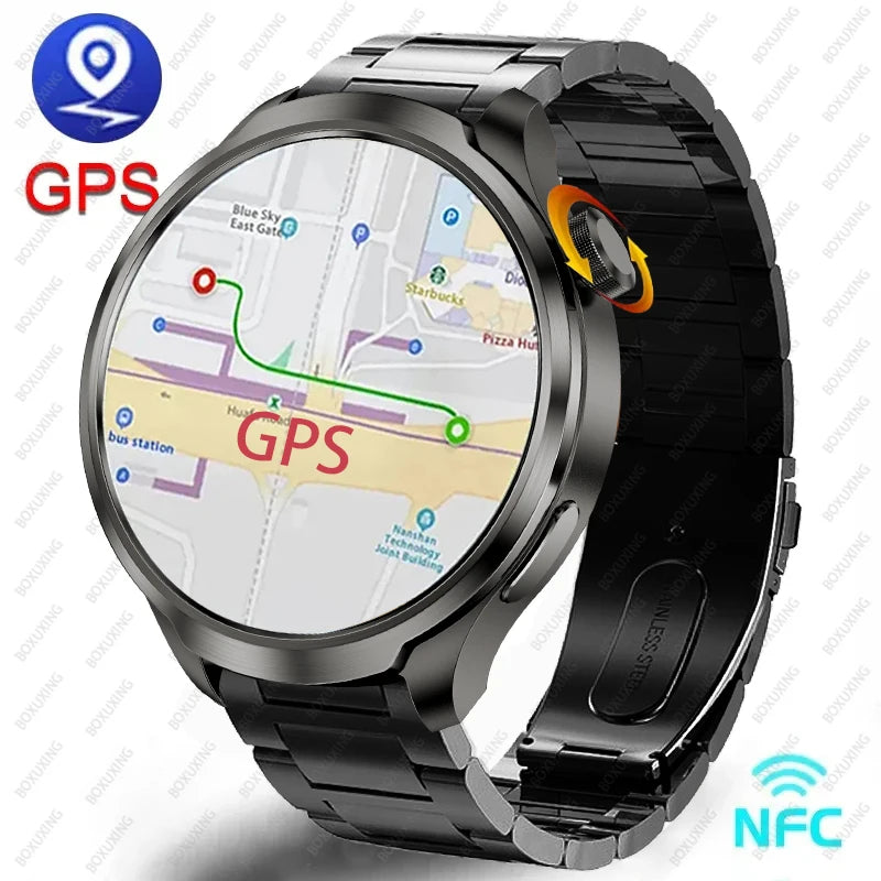 For HUAWEI Outdoor Sports Smart Watch Men AMOLED Screen NFC GPS Compass Heart rate Waterproof Bluetooth Call SmartWatch 2024 New