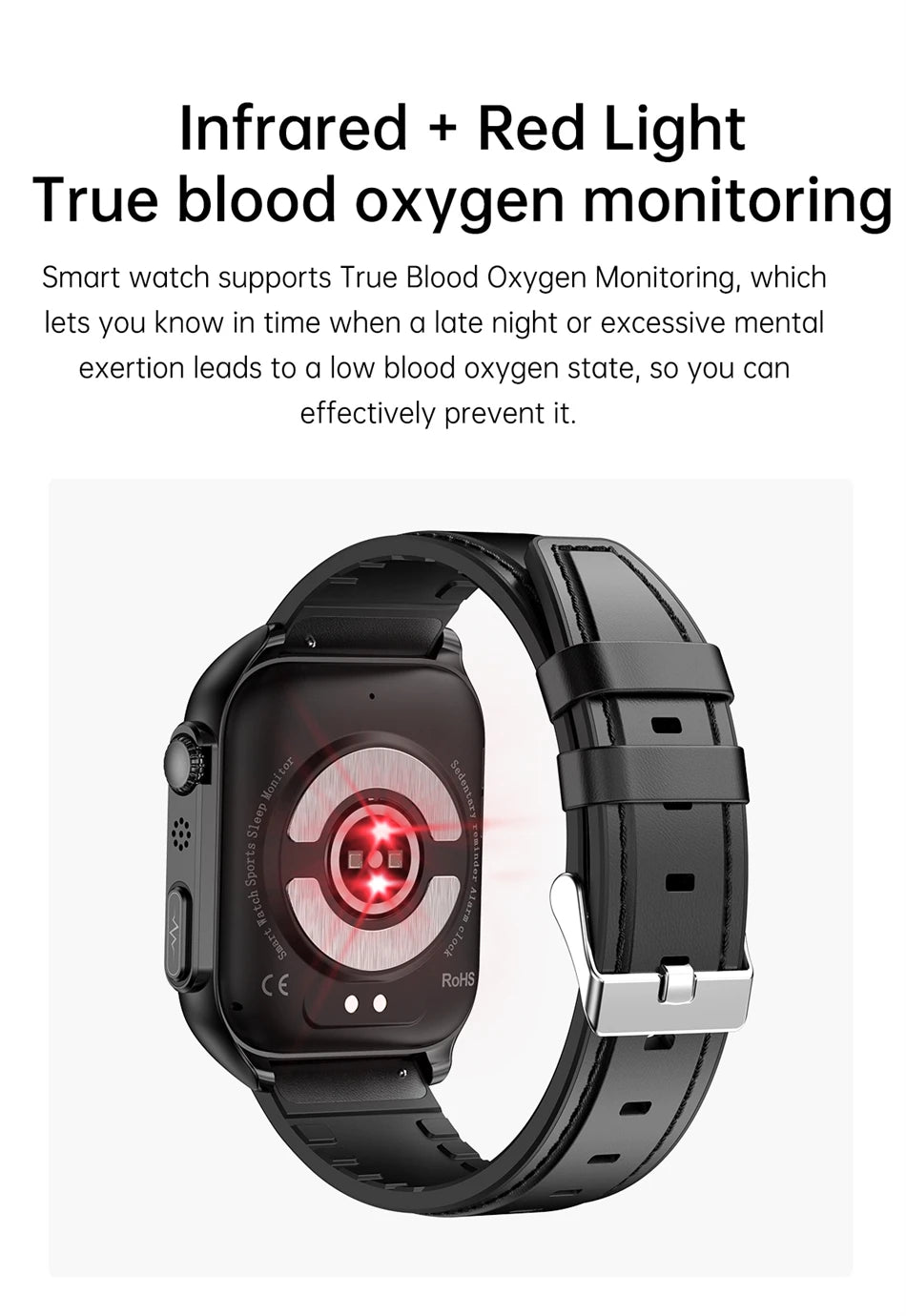 2024 New Non-invasive Blood Sugar Smartwatch Men Voice Calling Wristwatch Body Temperature Stress Test ECG+PPG Waterproof Watch