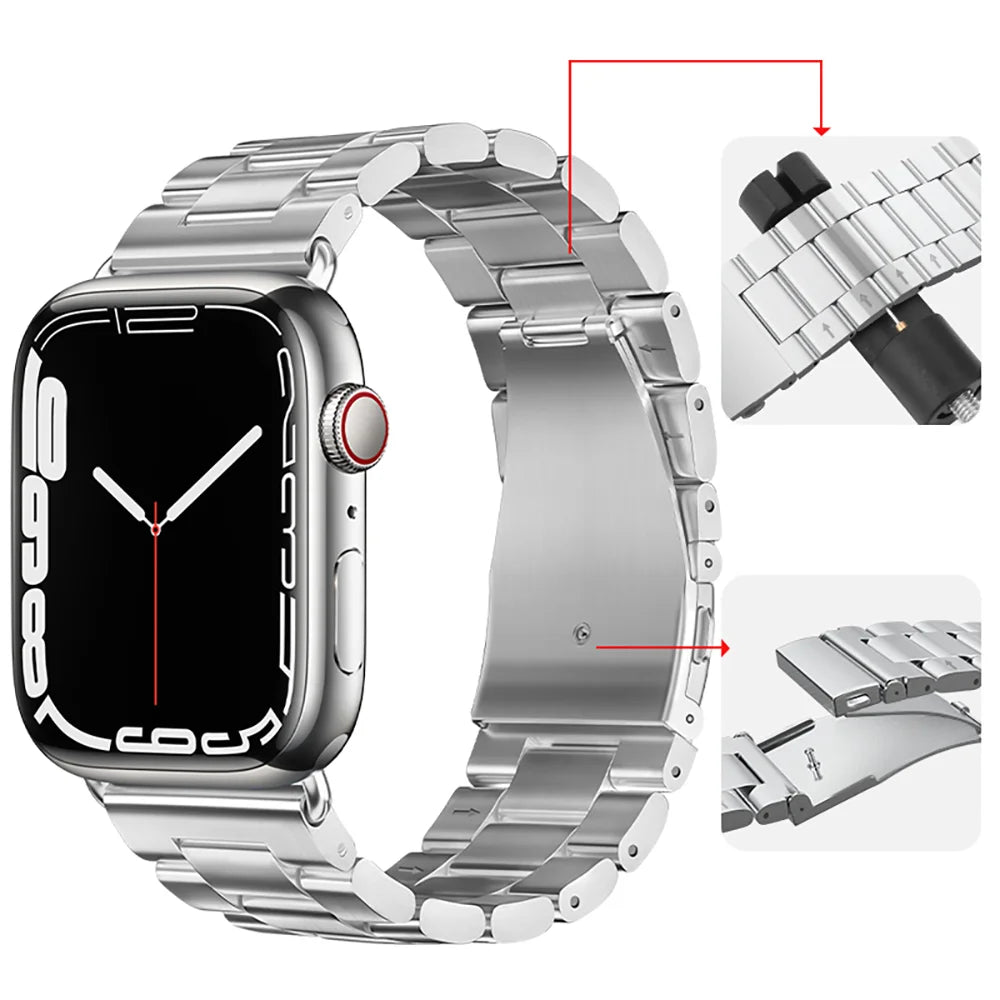 Metal Strap for Apple Watch Band 44mm 40mm 45mm 41mm 42mm Stainless Steel Wristband for iWatch Series 7 6 5 4 SE2 9 8 Ultra 49mm