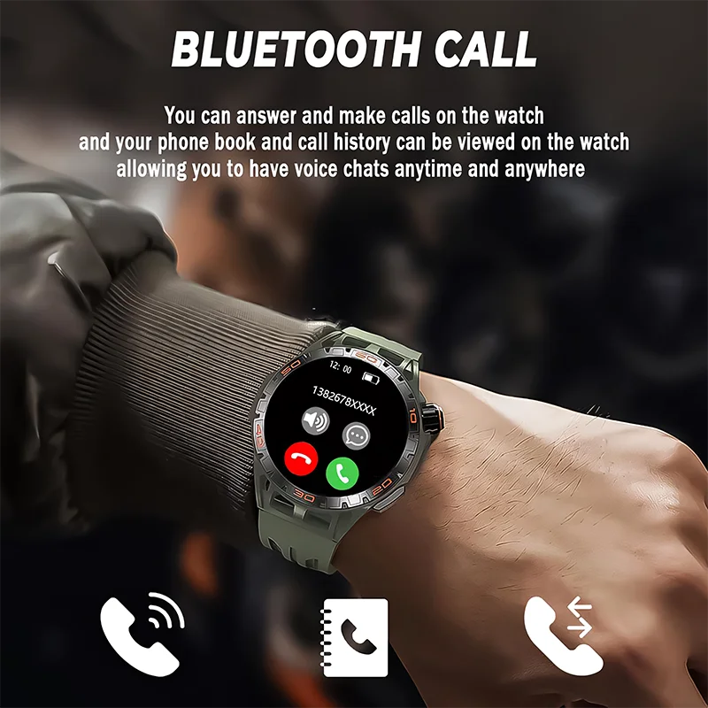 Smart Watch for men Bluetooth Call Waterproof Fitness Sports Women Smart Watches 2024, 1.43 Inch AMOLED, 400mAh For Android IOS