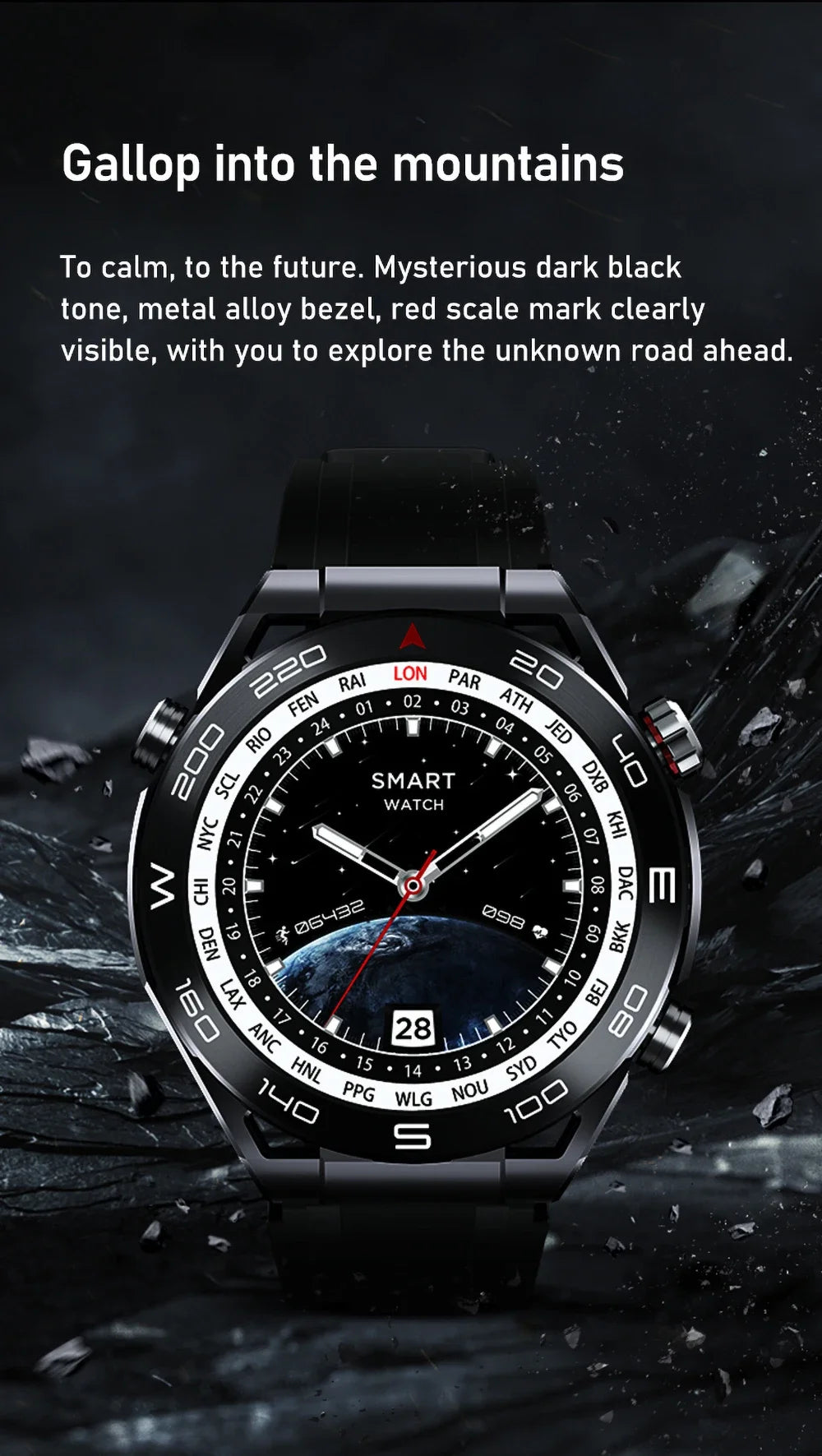 2024 NEW Smartwatch Ultimate Watch Bluetooth Call GPS Compass Heart Rate Bracelet Wireless Charging Business Smart Watch for Men