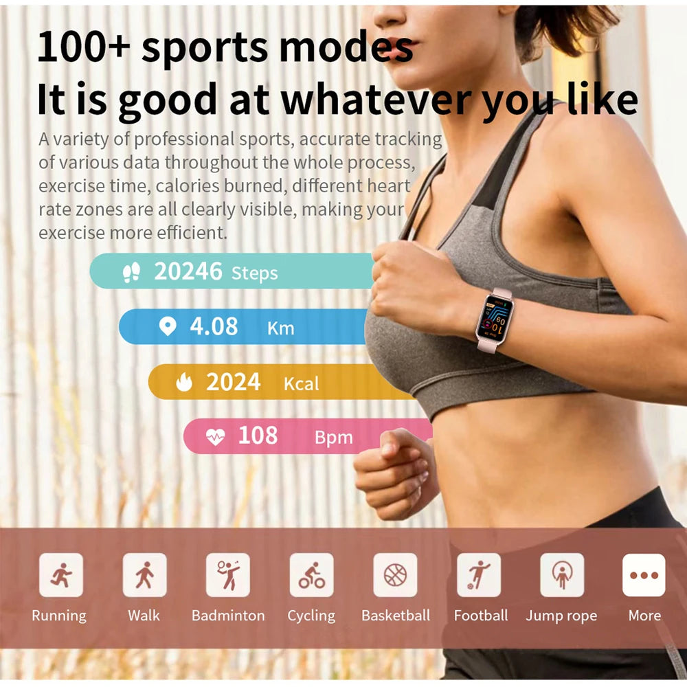 2024 New 1.57 Inch Smartwatch Women Waterproof Sports Bracelet Health Monitoring Bluetooth Call Smart Watch Men Women For Xiaomi