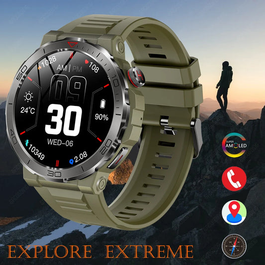 SACOSDING Amoled GPS Smart watches for men Bluetooth call Compass 2024 Sports Smartwatch For Android Waterproof Fitness Tracker