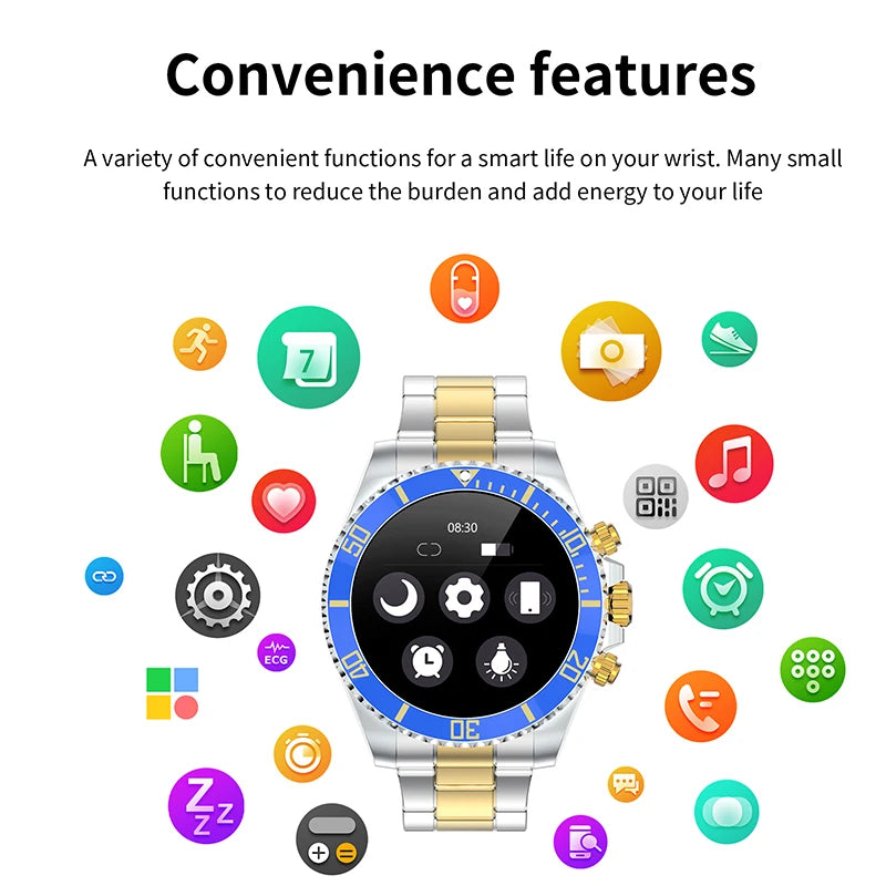 Smart Watches Mens 2024 Smartwatch Man 1.3'' HD Screen Sleep Monitoring Heart Rate Monitoring Customised Dials Bluetooth Call