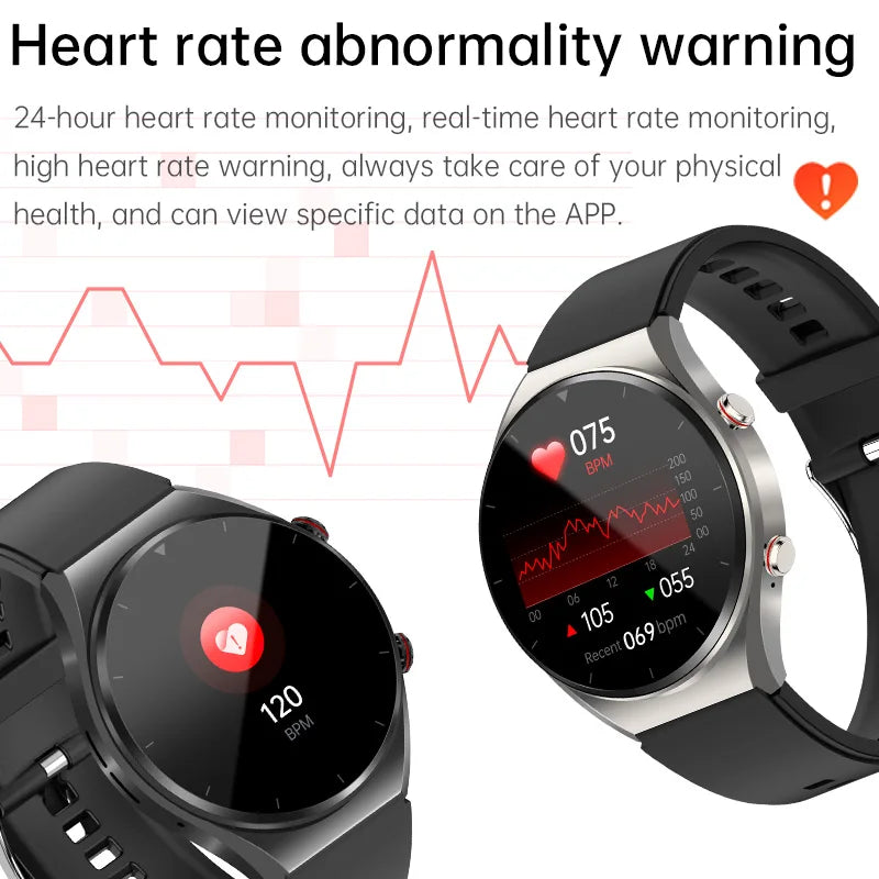 2024 Blood glucose Bluetooth Call Smart Watch Men Heart Rate Blood Oxygen Health Smartwatch Waterproof Sport Watch for Xiaomi