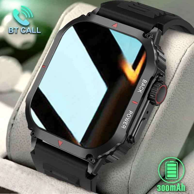 2024 Smart Watch Men Military For Android IOS Blood Pressure Waterproof Watches Bluetooth Call Smartwatch GPS Motion Trajectory