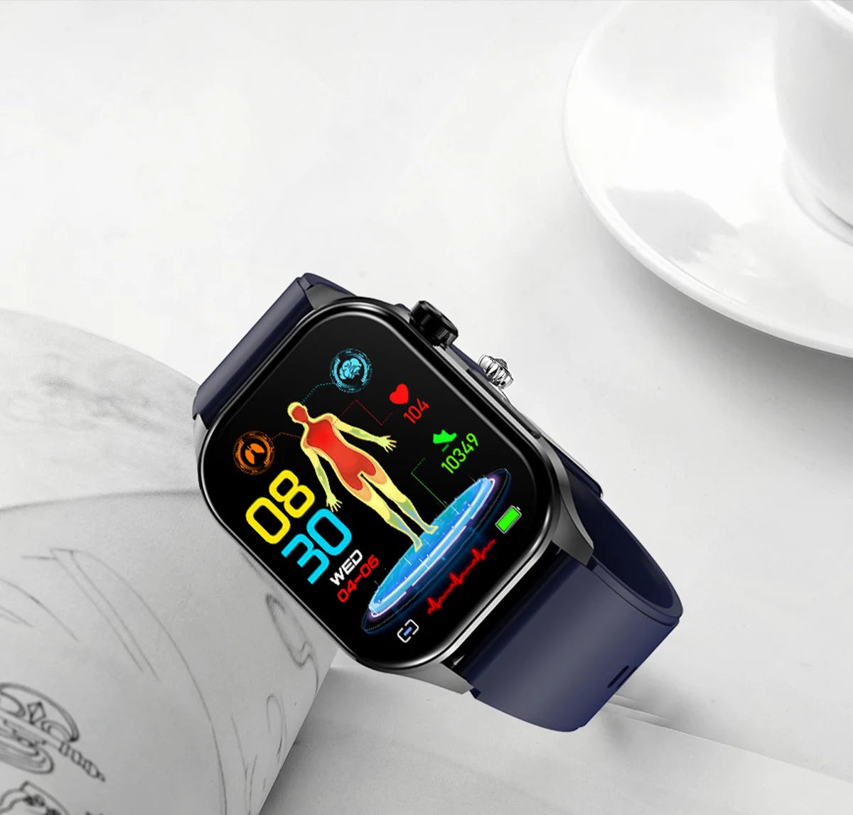 Amoled Ecg Smart Watch Men for Android Xiaomi Ios Watches Blood Glucose Lipid Pressure Sport Health Call Smartwatch 2024 Women