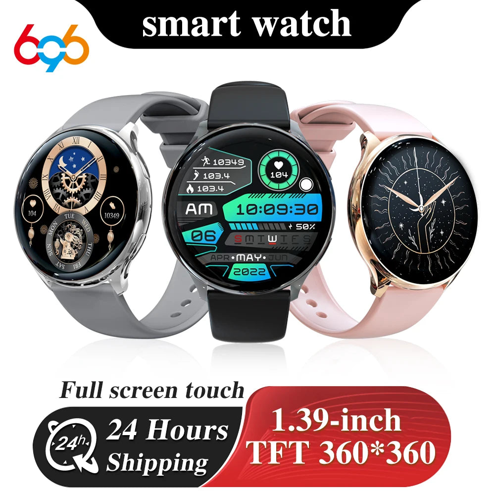 Sports Fitness Men Women Blue Tooth Call Smartwatch 1.39" Heart Rate Blood Oxygen Music Waterproof Custom Dial 2024 Smart Watch