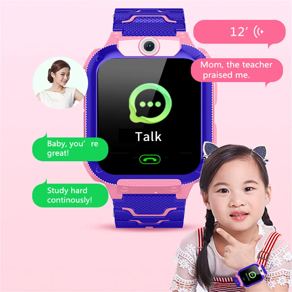 Q12B Kids Smart Phone Watch With Camera Alarm Clock Flashlight Voice Chatting Kids Watches Gift For Boys Girls