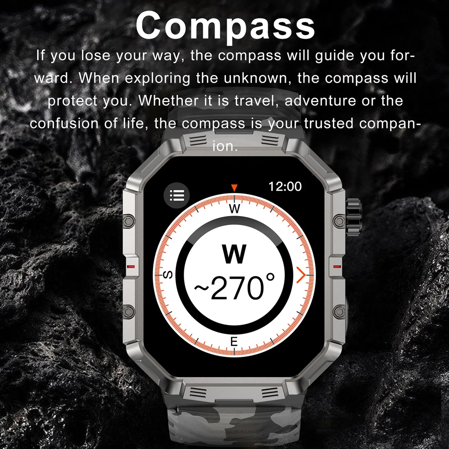 2024 New Military Smart Watch Men IP68 2.01 Inch Screen Outdoor Sports Fitness Tracker Health Monitor Bluetooth Call Smartwatch