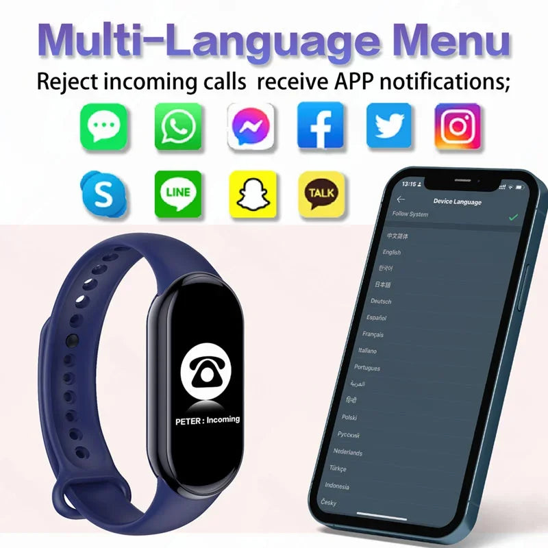 2024 New M8 Smart Watch Women Men for Android Ios Phone Ip68 Waterproof Watches Fitness Sports Bluetooth Smartwatch Boys Girls