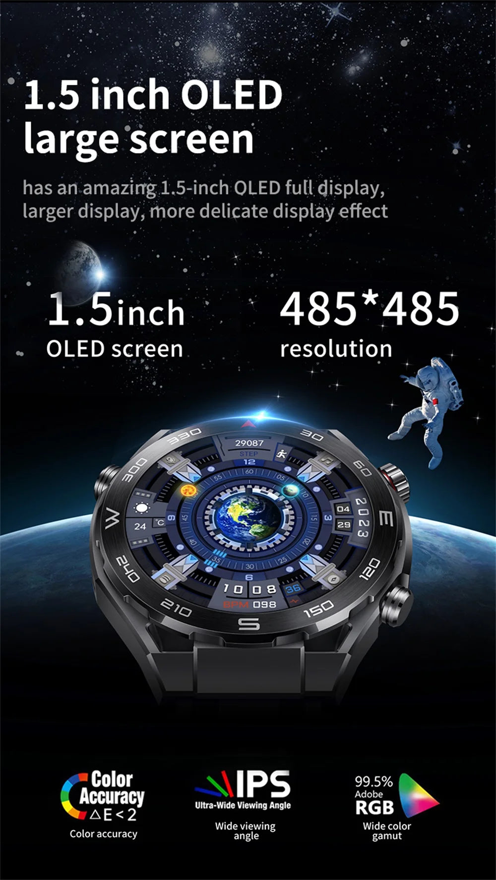 2024 New Blue Tooth Call Men Smart Watch Compass Recording Local Music Playing Bracelet Sports Fitness NFC Waterproof Smartwatch