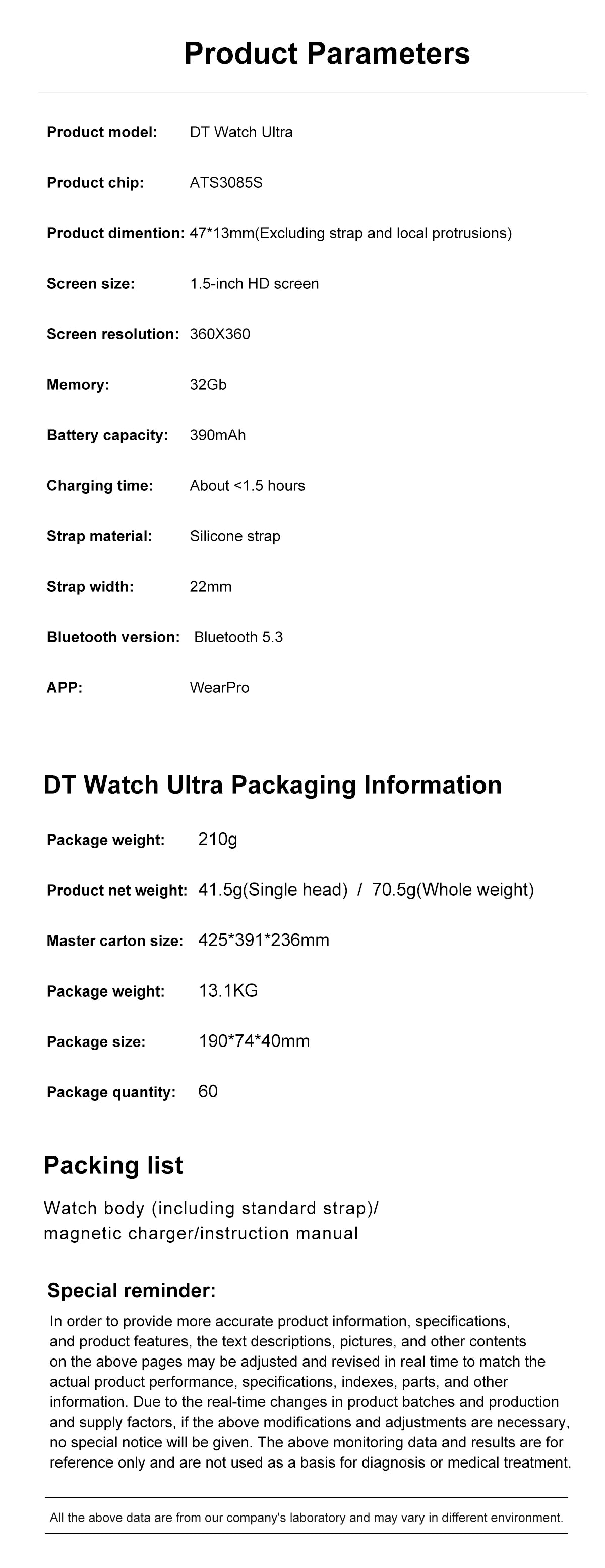 2024 DT Watch Ultra Smartwatch Man Woman 32GB Memory Compass Heart Rate Fitness Sport Smartwatch For ios Android Bluetooth Call