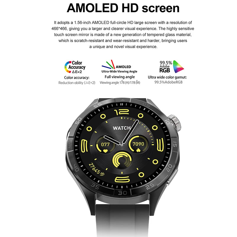 Uniqfeel GM1 Smart Watch 2024 AMOLED HD Screen Bluetooth Call Smart Watches For Men Fitness Smartwatch For Women smartwatch nfc