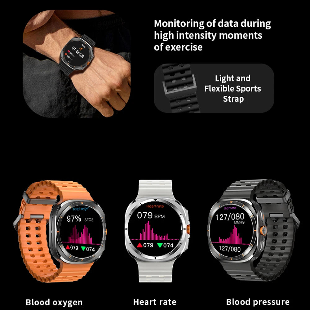 2024 New TF7 Ultra Smartwatch Men Woman AI Voice Assistant Heart Rate Detection Flashlight Sports Mode Bluetooth Call Smartwatch