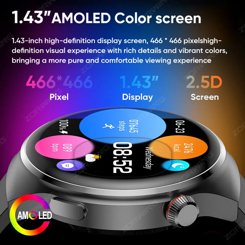 MT26 AMOLED Smart Watch Men Women Bluetooth Call Always on Display Heart rate Wireless Charging Smartwatch for Android IOS 2024