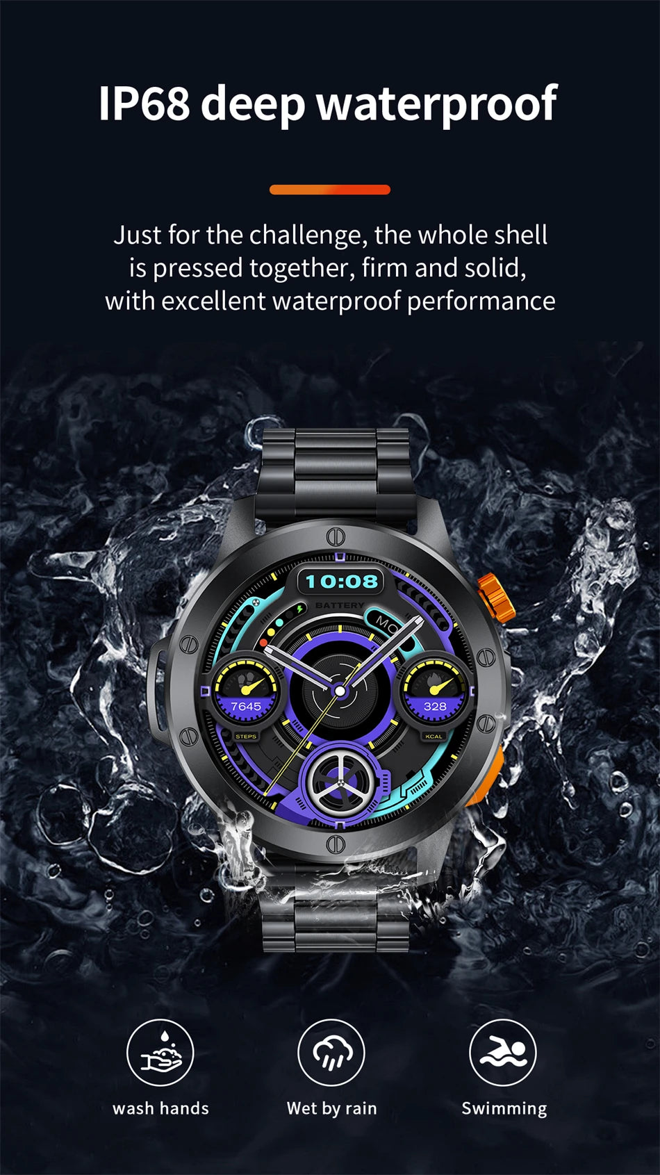 2024 Smart Watch Men Space Exploration HD Screen AI Voice Assistant Bluetooth Call Heart Rate Monitor SmartWatch For Android IOS