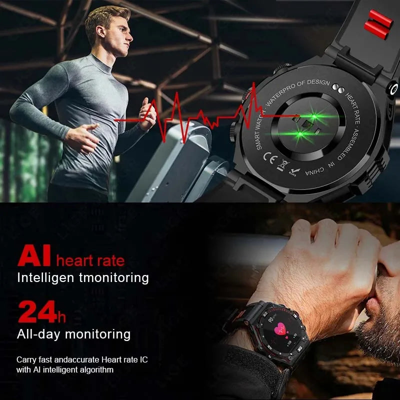 2024 Bluetooth Call Sport Fitness Smartwatch AMOLED Screen Smart Watch Men IP68 Waterproof 700mAh Battery Ultra Long Standby