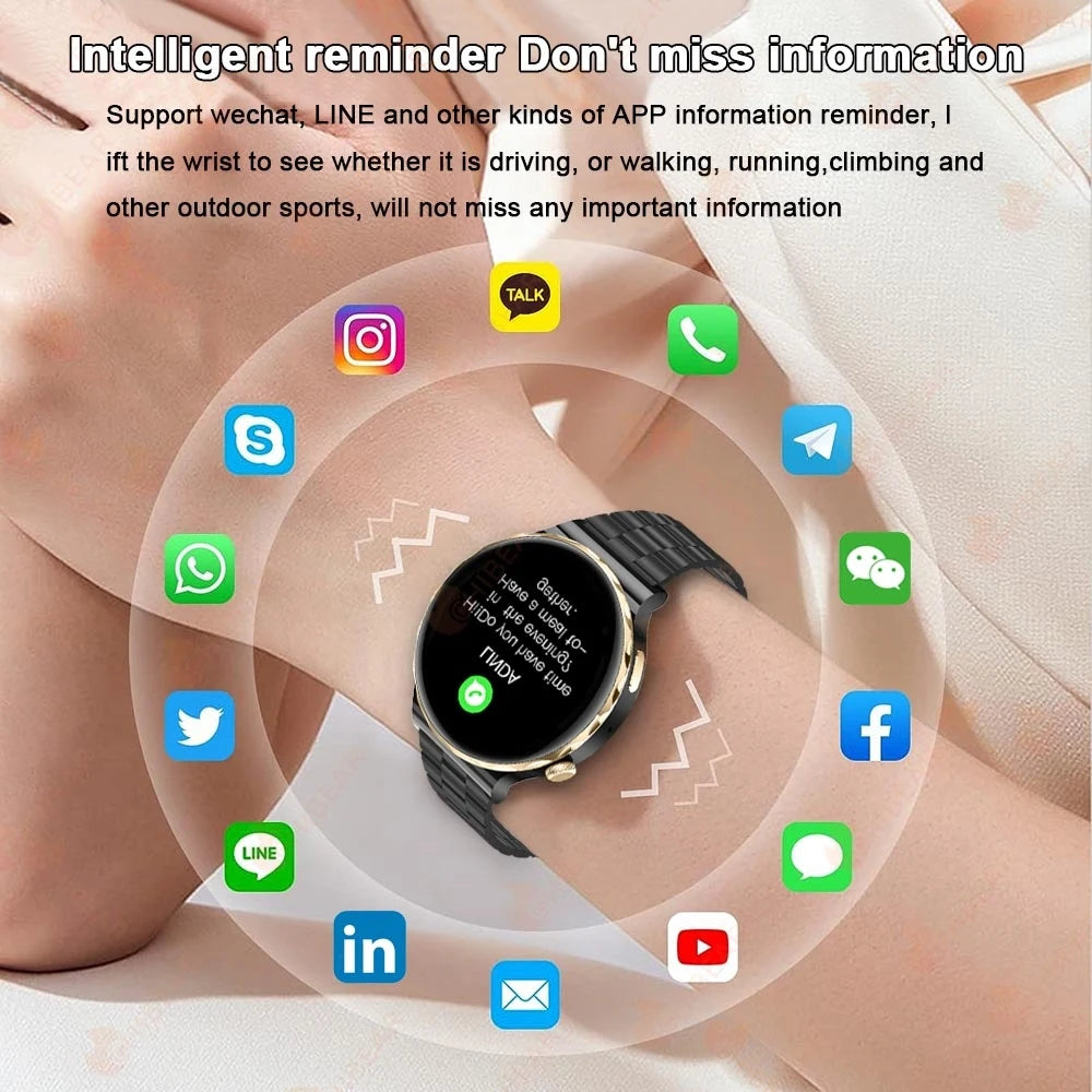 2024 New ECG+PPG Smart Watch Women Full Touch Screen Ladies Watches Health Monitoring HD Voice Call Smartwatch For Android IOS