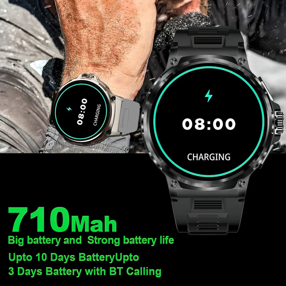 2024 New 1.85 inch Smart Watch Men 710 mAh Large Battery 400+ Dials Fitness Tracker GPS Sports Track Bluetooth Call Smartwatches