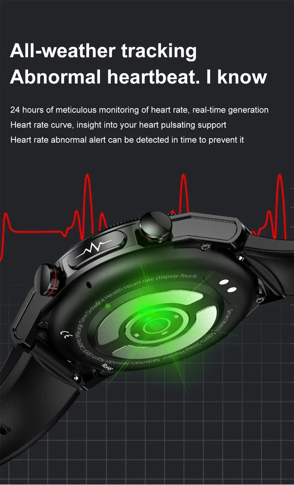 2024 New Uric Acid Non invasive Blood Glucose Smart Watch Mens Bluetooth Call Blood Lipid Blood Oxygen Blood Pressure Smartwatch