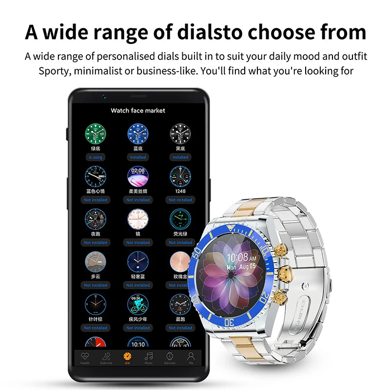 Smart Watches Mens 2024 Smartwatch Man 1.3'' HD Screen Sleep Monitoring Heart Rate Monitoring Customised Dials Bluetooth Call