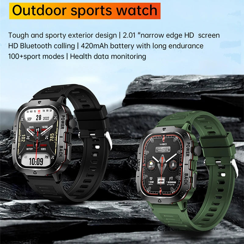 For HUAWEI Military Smart Watch Men IP68 GPS Outdoor 100+Sports Fitness Tracker Health Monitor 2.01" BT Call Smartwatch 2024 New