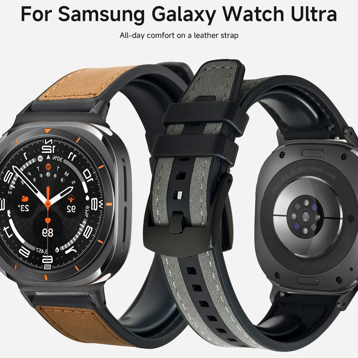 Leather Silicone Strap For Samsung Galaxy Watch 7 Ultra 47mm Sports Women Men Bracelet Band Loop For Samsung Watch 7 47mm Clasp