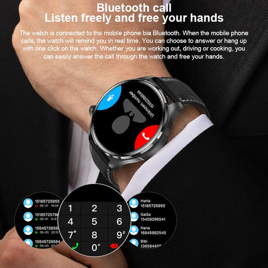 Watch GT4  AMOLED Screen Smart Watch Men Blood Sugar Bluetooth Call GPS Sport Tracker IP68 Waterproof Women Smartwatch 2024 New