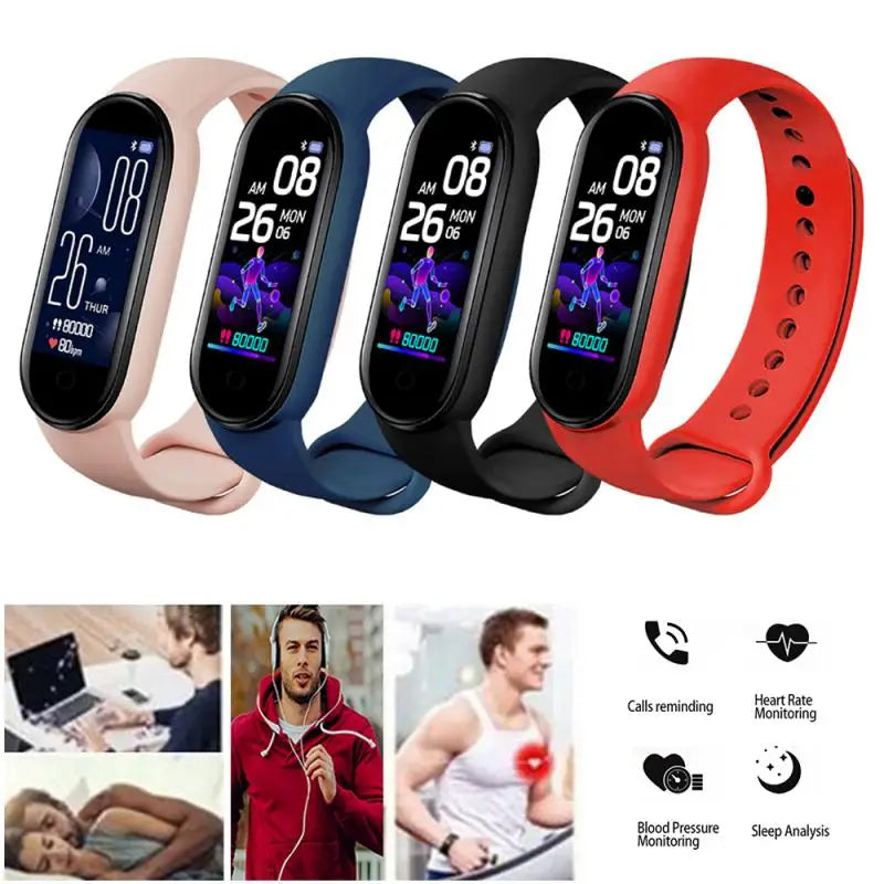 M5 Pro Smart Watch Men Women Sports Fitness Watch Band Blood Pressure Heart Rate Health Monitor Bracelet  Waterproof Smart Band