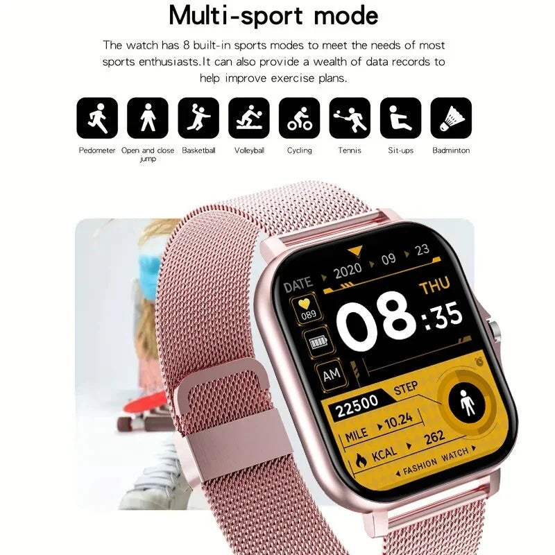 LIGE 2024 Smart Watch Women Bluetooth Call Voice Assistant Sports Fitness Bracelet Waterproof Smartwatch Men For Android IOS