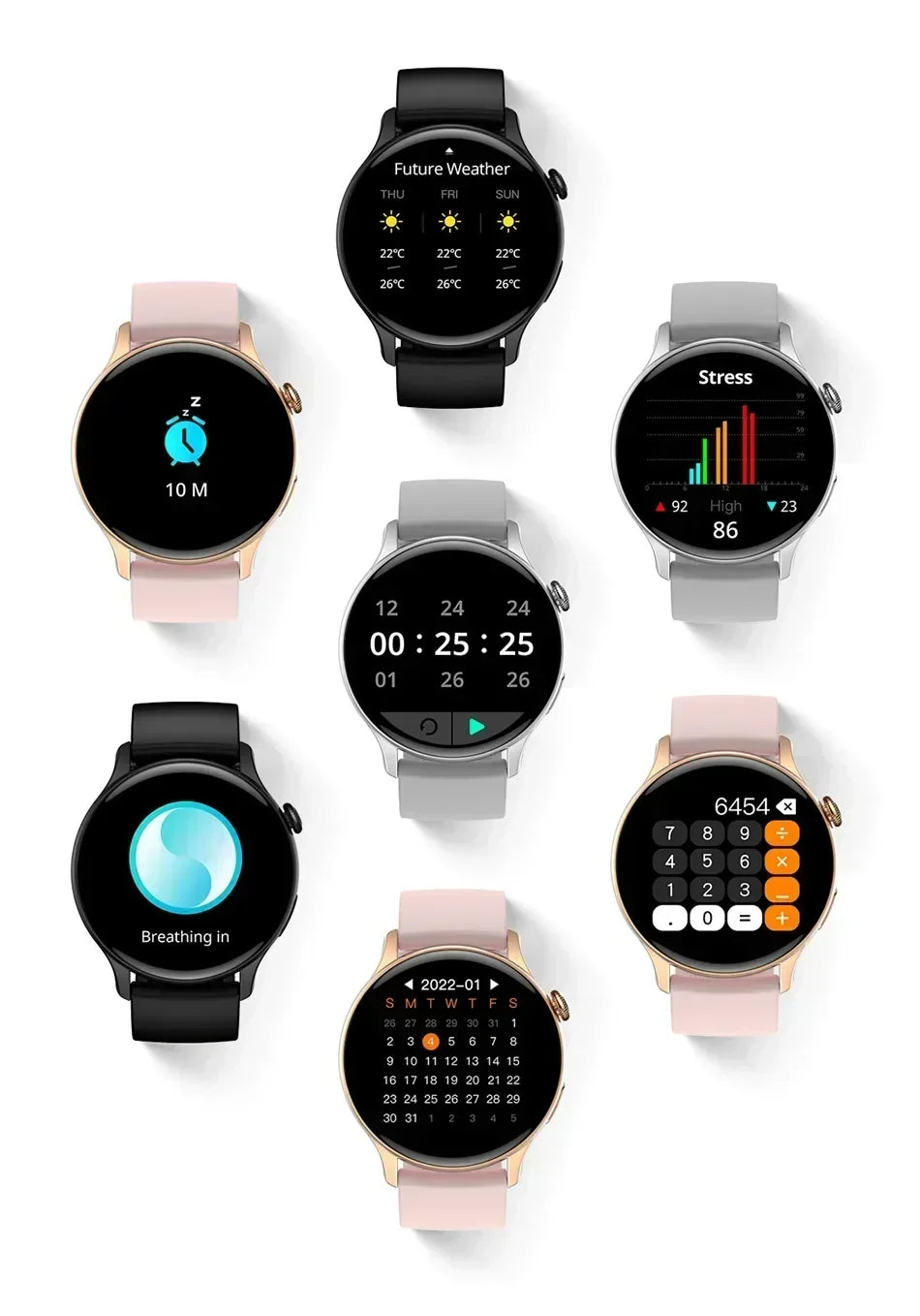 2024 New Smartwatch Women 466*466 AMOLED Screen Always Display Time Bluetooth Call Custom Dial Sports Smart Watch For Women Men