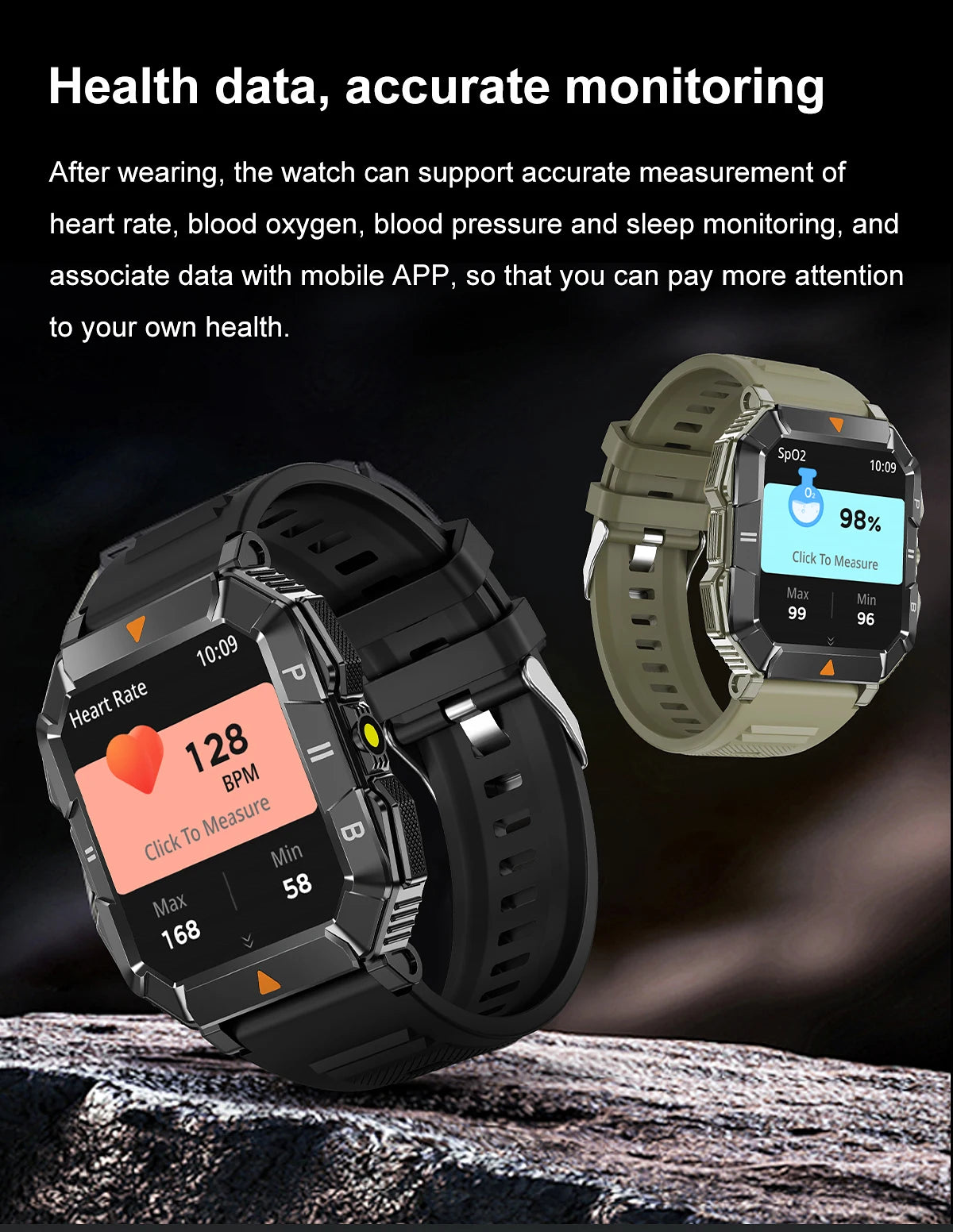 LIGE Smart Watch Men LED Light For Android IOS GPS Hiking Bluetooth Call IP67 Waterproof Military Health Monitor Smartwatch 2024