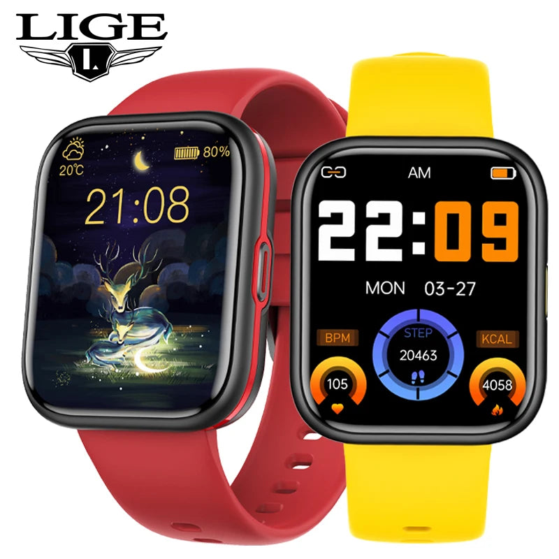 LIGE Original Smart Watch Men Women NFC Smart Bracelet Sport Fitness Waterproof 1.91 inch Men Smartwatch For XIAOMI Android IOS