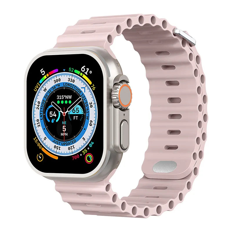 Ocean Strap for Apple Watch Ultra 2 Band 49mm Series 45mm 41mm 44mm 40mm 42mm 38mm Silicone Watchbands iWatch 9 8 7 6 5 4 3 SE2