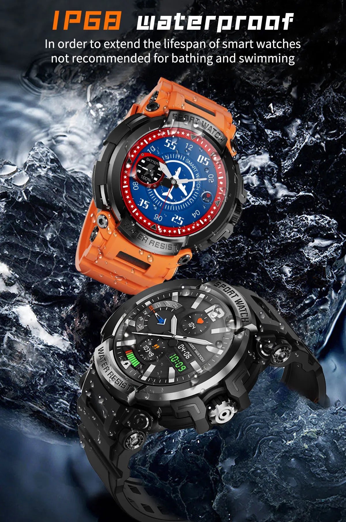 2024 New Outdoor Military Men Smart Watch AMOLED HD Screen Three-proof Durable Sports Tracker Original Bluetooth Call Smartwatch