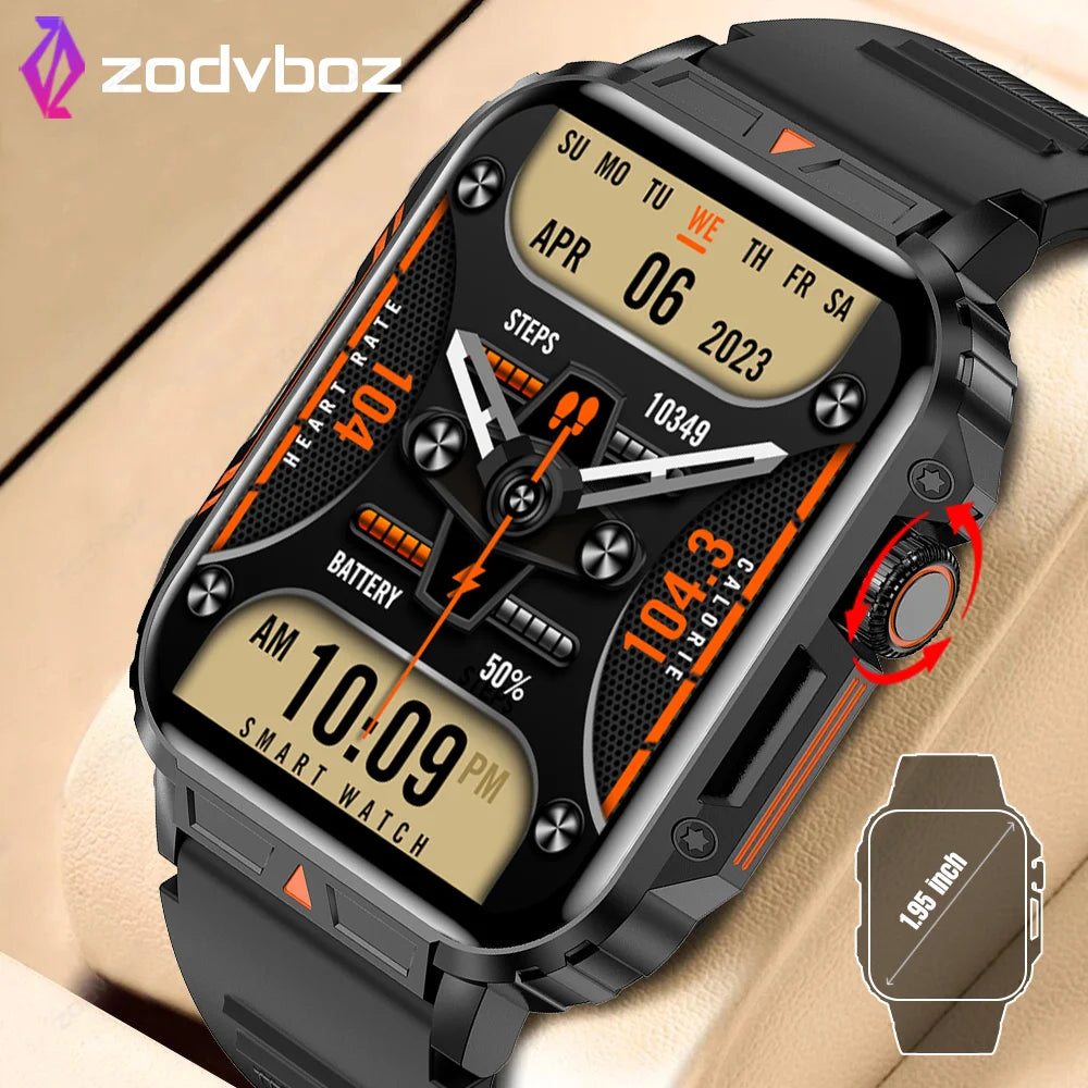 2024 New 1.95 '' Outdoor Military Smart Watch Men Bluetooth Call Smartwatch For Xiaomi Android IOS IP68 Waterproof Women Watches