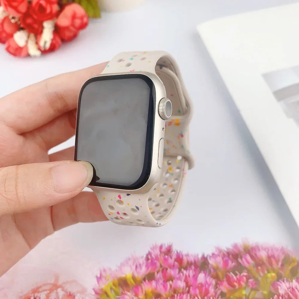 Silicone Strap for Apple Watch Band Ultra 2 49mm 42mm 45mm 44mm 41mm Transparent Jelly Bracelet IWatch Series 9 8 7 6 5 SE 4 3