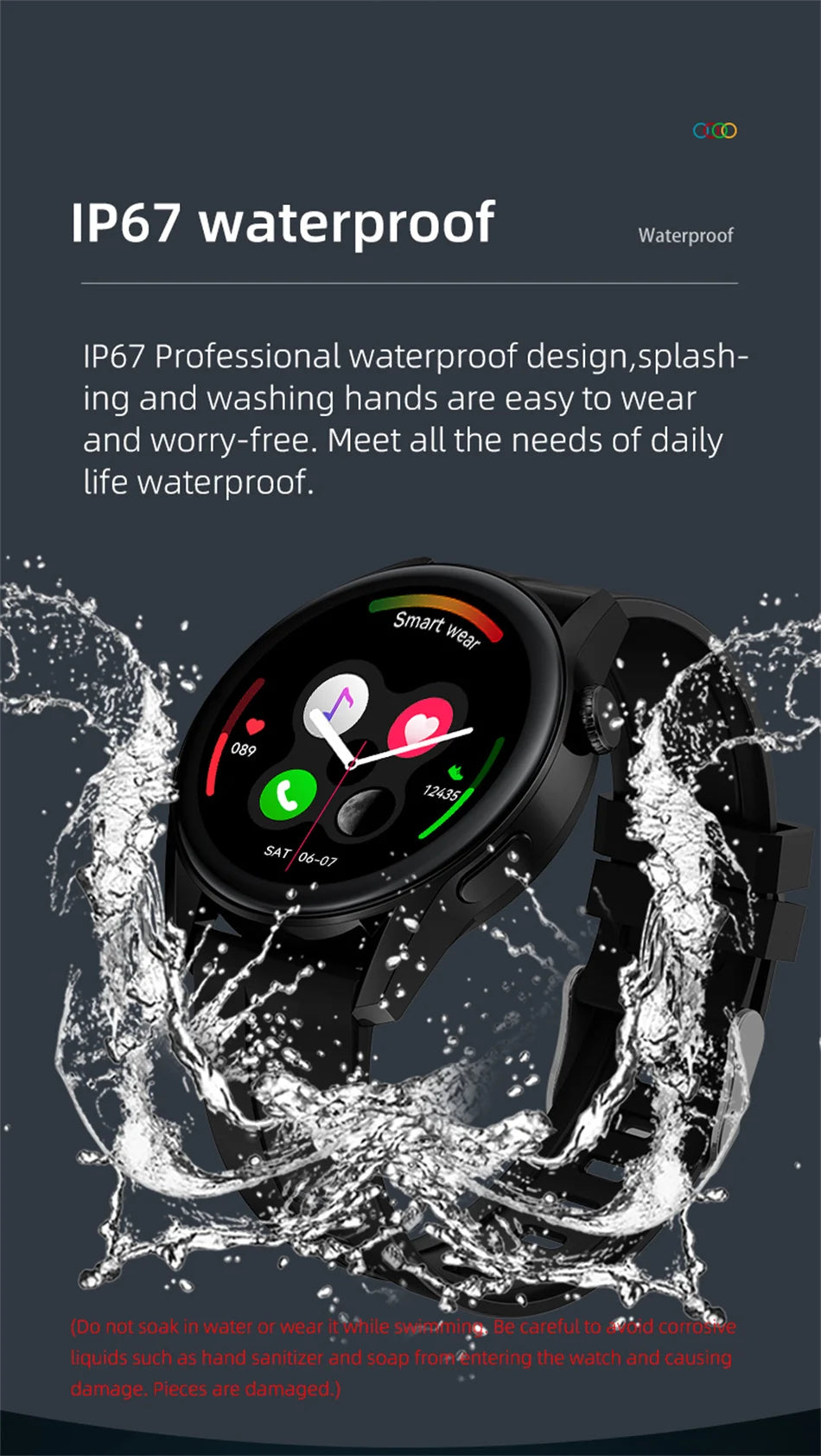 2024 New Bluetooth Call Smart Watch Men Full Touch Sport Fitness Watches Men Waterproof Heart Rate Smartwatch Man Android IOS