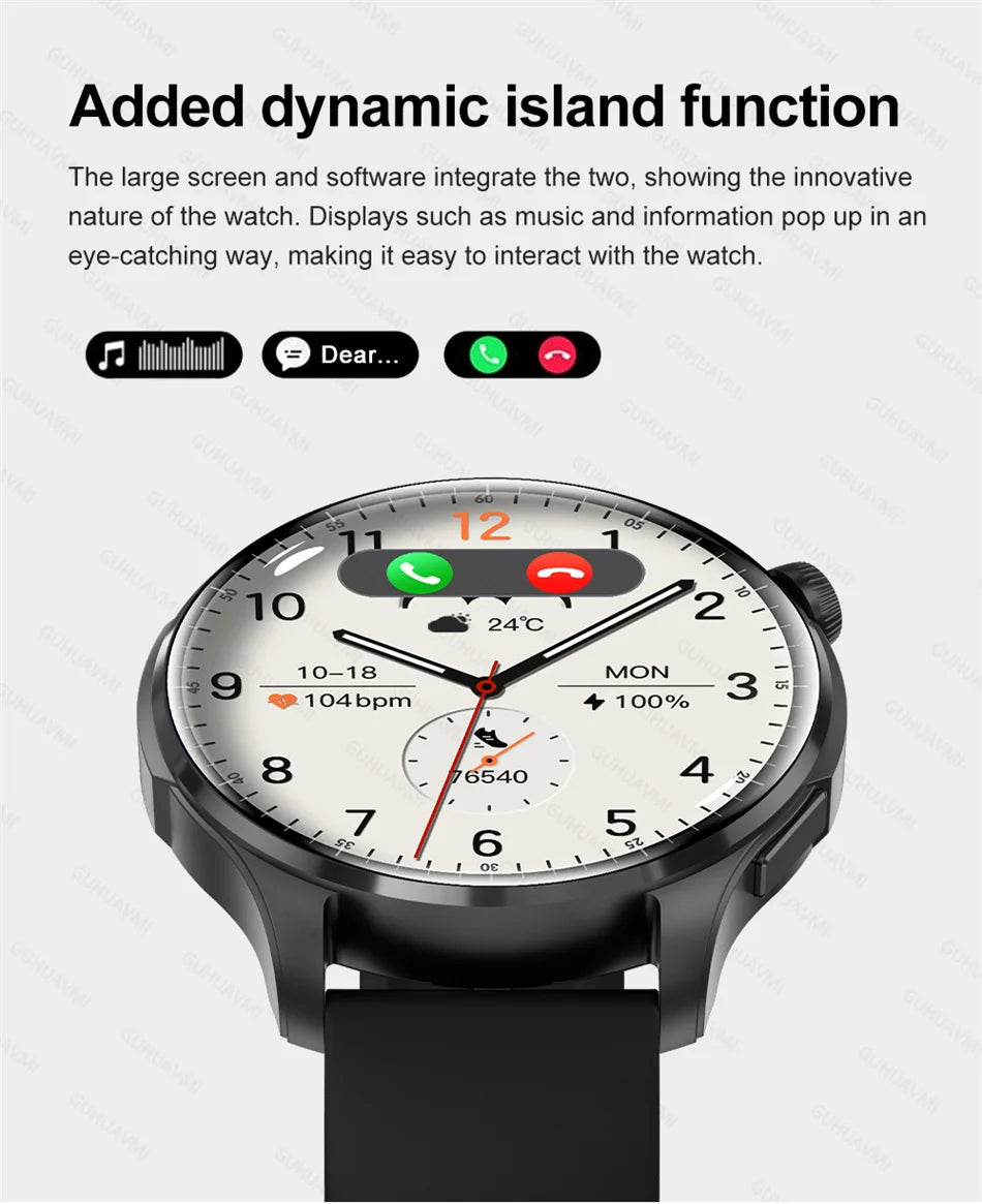 Men Smart Watch AMOLED Bletooth Call NFC Compass GPS Track Sport Watch Blood Sugar Women Smartwatch For Apple Samsung 2024 Man