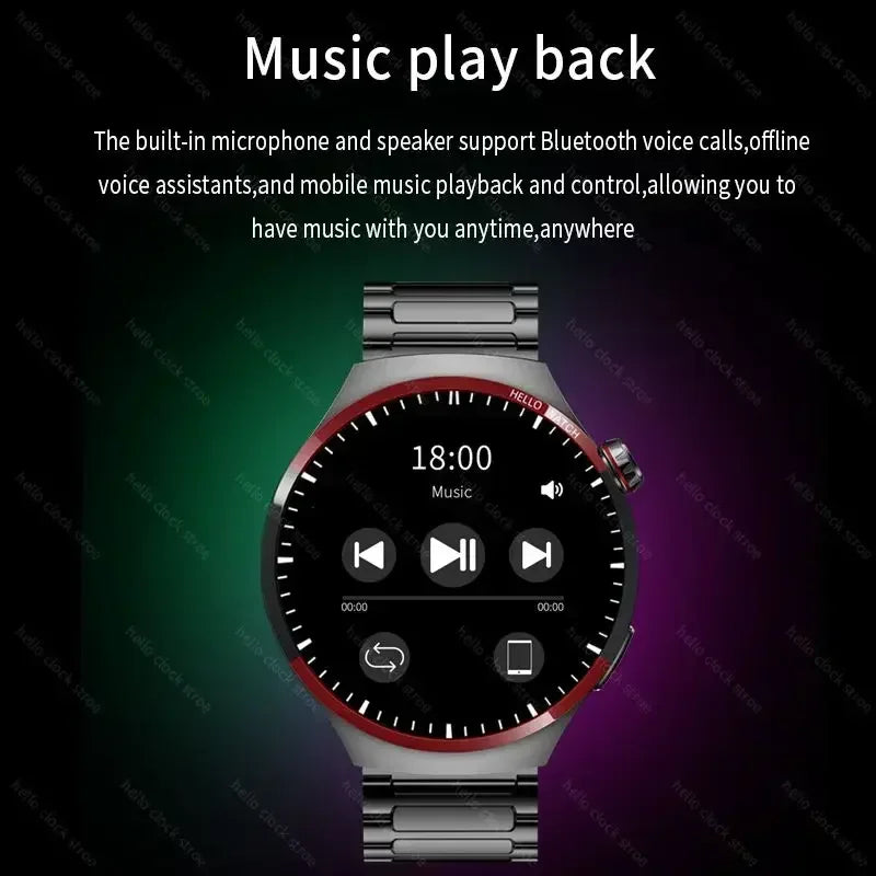 For Huawei Smartwatch 2024 Hello Clock AMOLED 4G ROM NFC Compass Bluetooth Call Sports Smart Watch Men Women PK 3 Plus GT 4 Pro