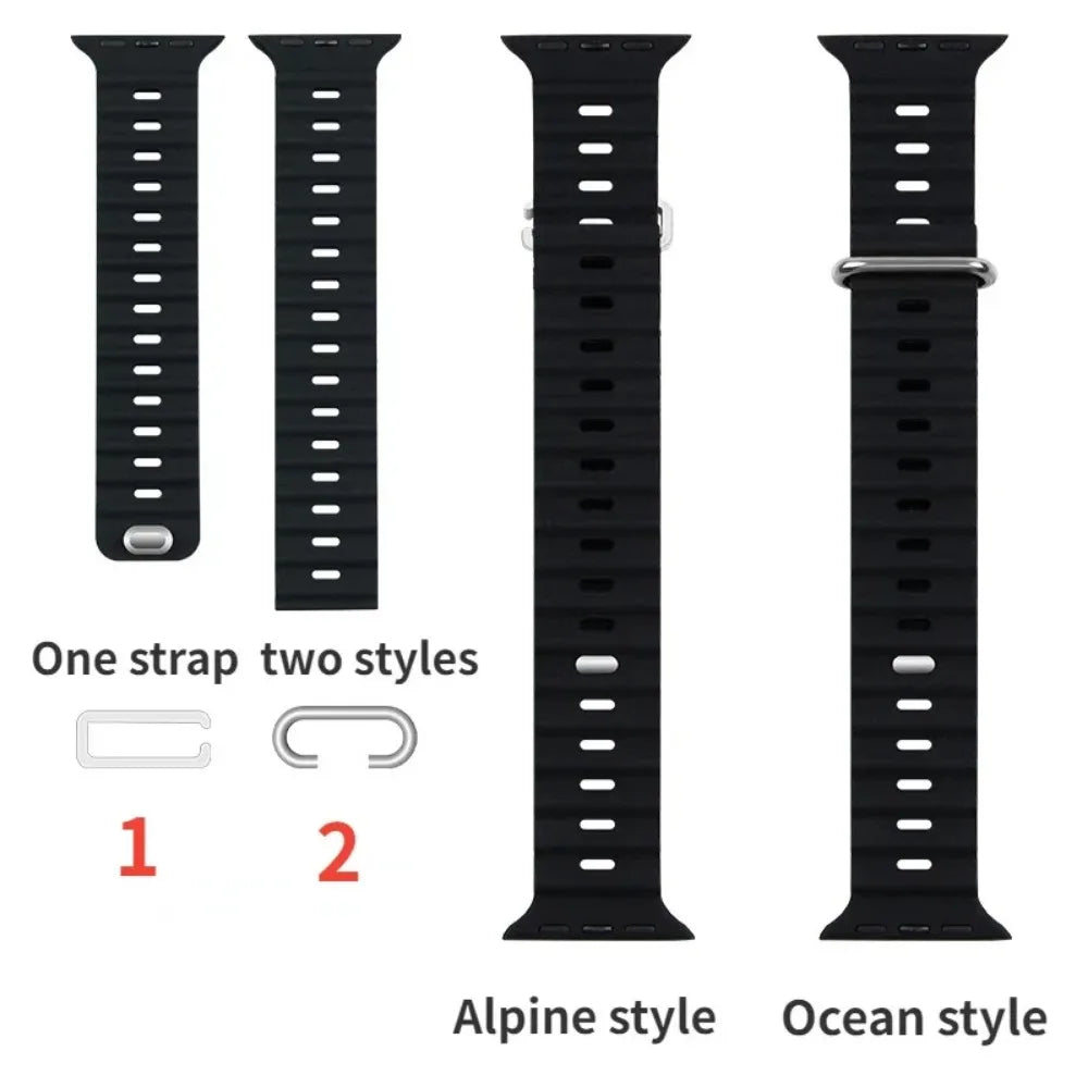 Ocean Strap for Apple Watch Band Ultra 2 49mm 9 8 7 45mm 41mm Sport Bracelet iWatch Series 6 5 4 3 SE 44mm 40mm 42mm 38mm Strap