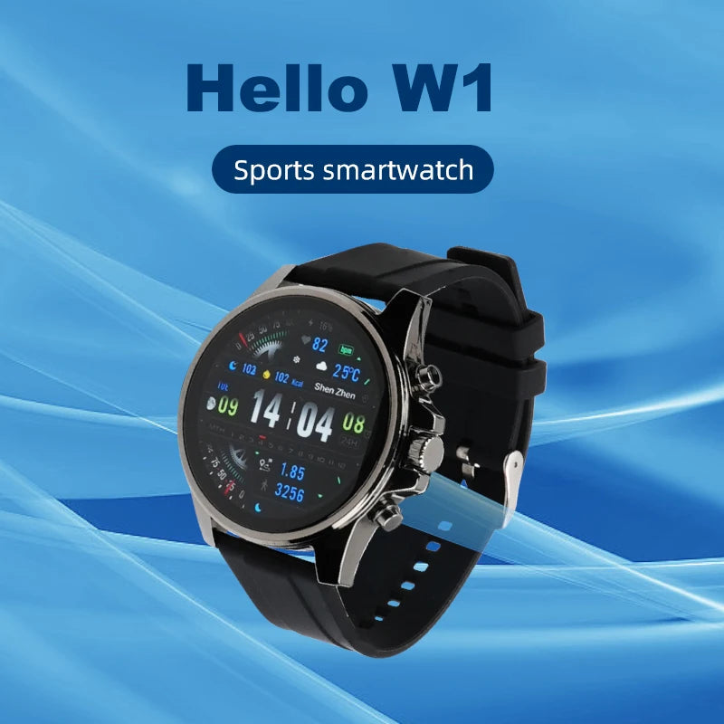 2024 Hello W1 Amoled HD Bluetooth Call Smartwatch Men Sports Heart Monitor 1GB Local Music 400mAh Smart Watch for Android IOS