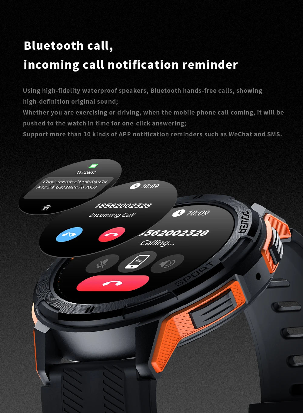 C25 Smart Watches For Men AMOLED Screen 1.43" 1ATM Waterproof Heart Rate Monitor Sports Smartwatch Blue Tooth Call Women Fitness