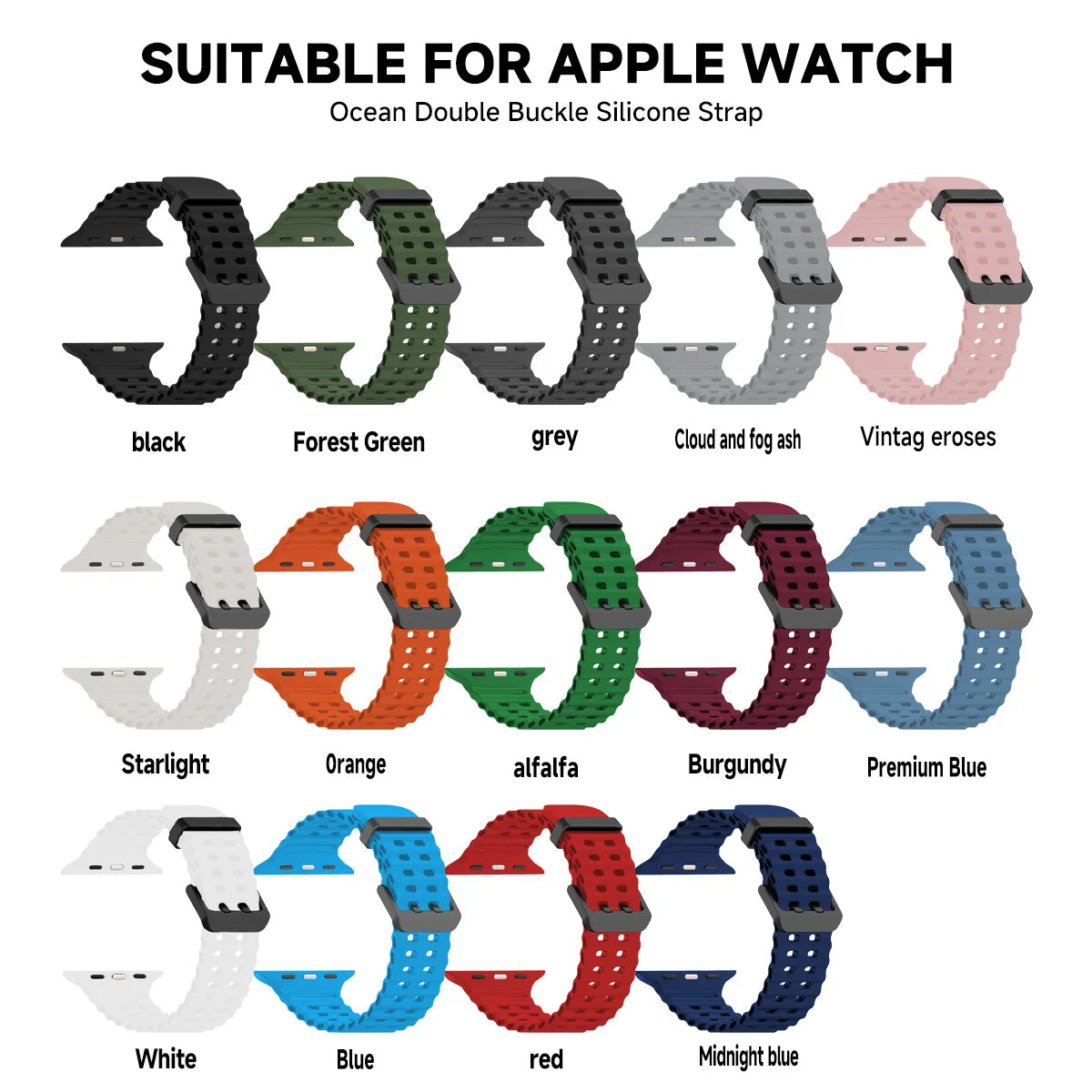 Silicone Strap for Apple Watch Ultra 2 49mm 45mm 44mm 42mm 38mm 41mm 40mm Sport Band for IWatch Series 9 8 7 6 SE 5 4 3 2 Correa