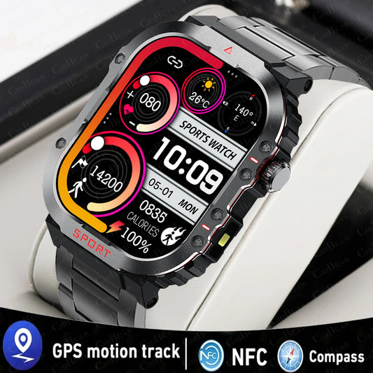 For HUAWEI GT4 GPS NFC Smart Watch Men 360*360 Screen Heart rate Music Bluetooth Call IP68 Waterproof Man Smartwatch 2024 New