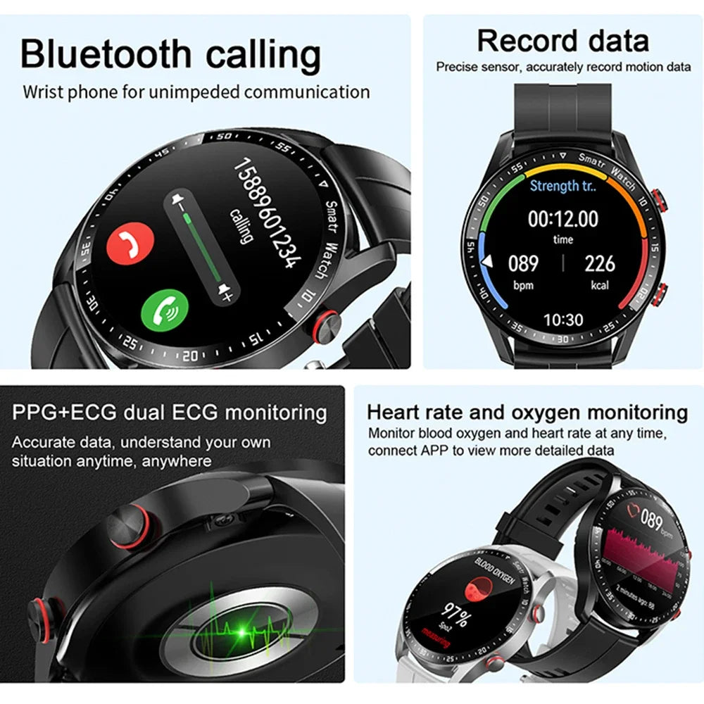 2024 ECG+PPG Smart Watch Bluetooth Call Music player Man Watch Sports Waterproof Luxury Smartwatch For mens watch sleep tracker