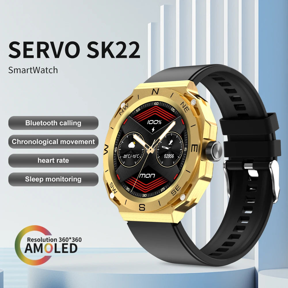 2024 XUESEVEN SK22 Innovative Design Double Border Men Smartwatch Rotary Button ECG Bluetooth Call Waterproof Smart Watch Men